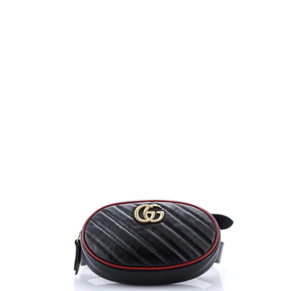 Gucci Gg Marmont Belt Bag Diagonal Quilted Leather