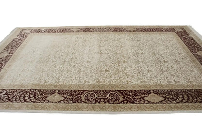 7X10 Ft Hand-Knotted Wool & Silk Oriental Rug 400