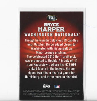 Bryce Harper 2011 Bowman Chrome #Bce1 Card