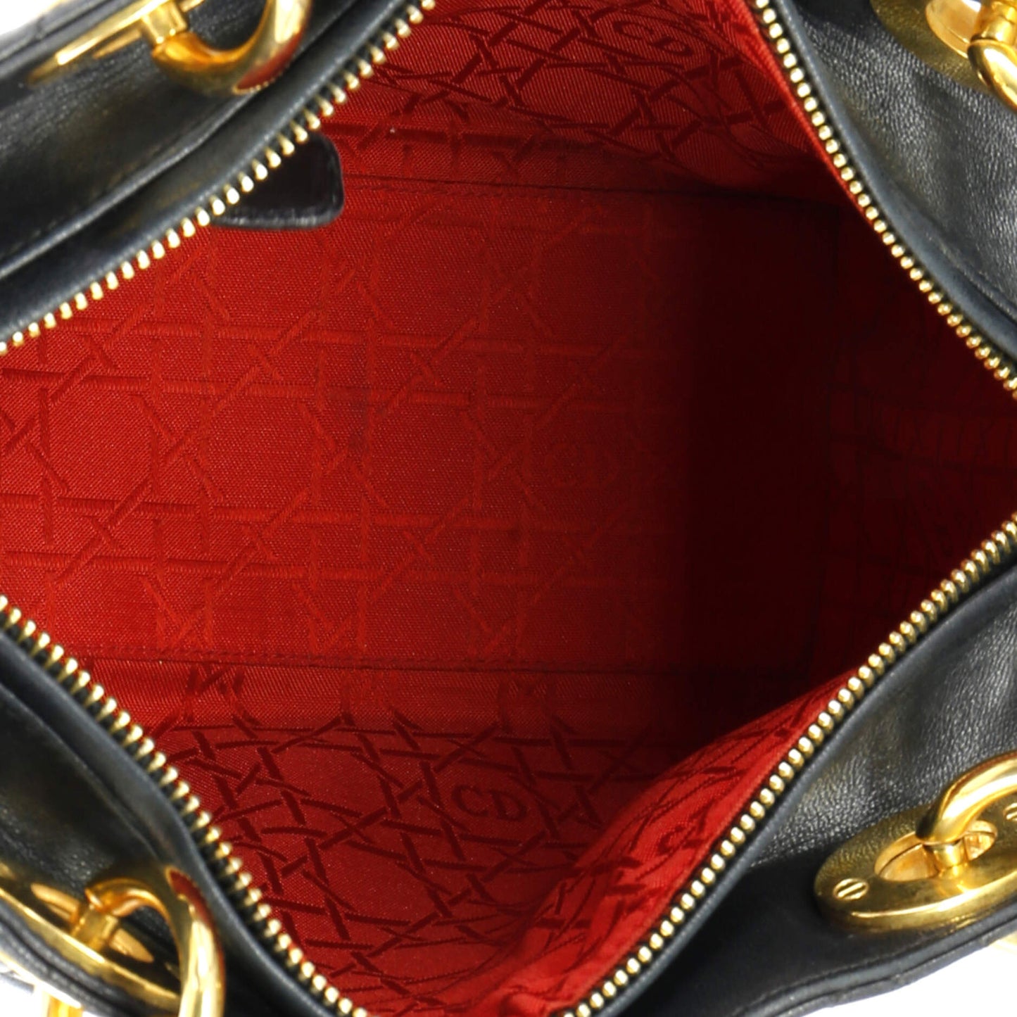 Christian Dior Vintage Lady Dior Bag Cannage Quilt Lambskin Medium