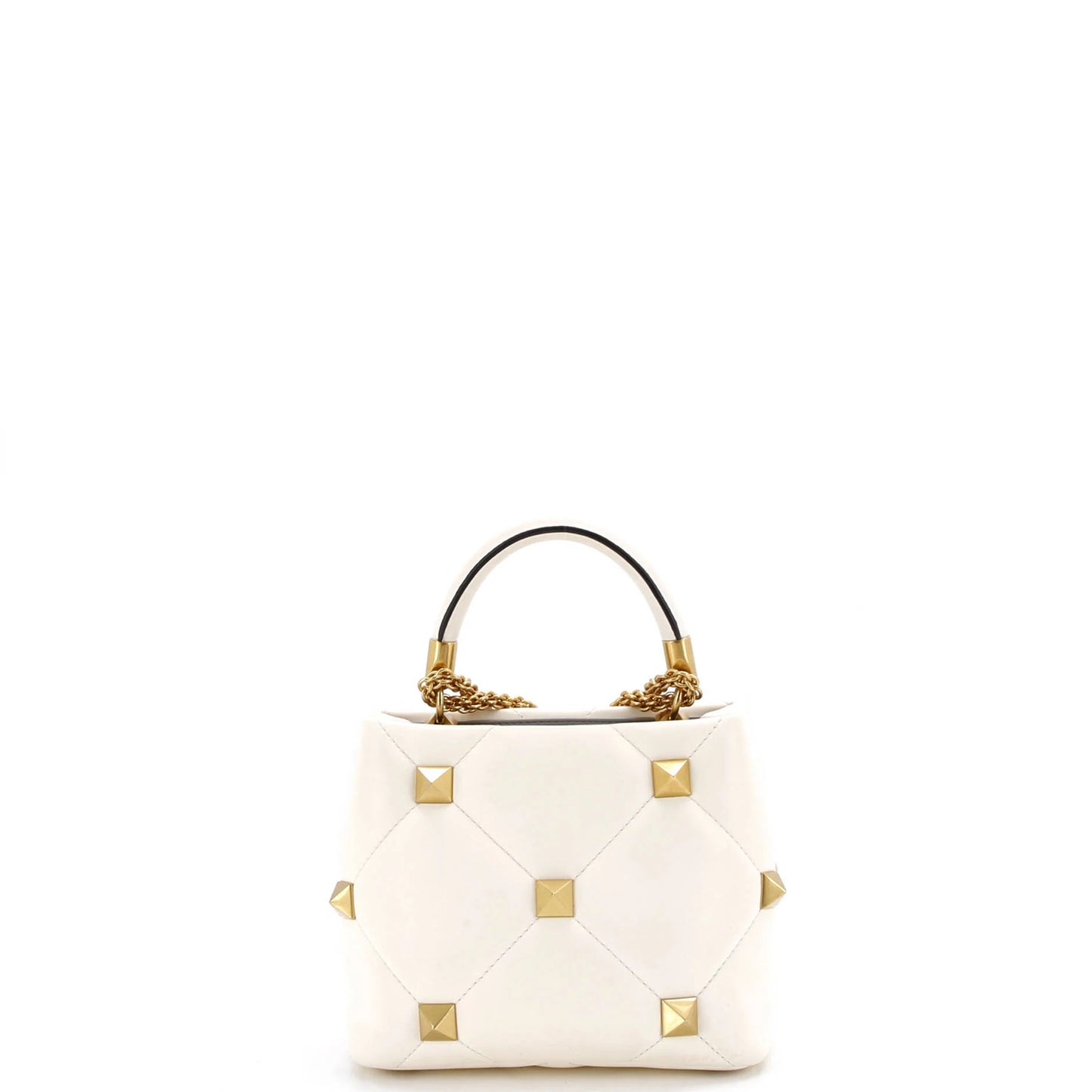 Valentino Garavani Roman Stud Top Handle Bag Quilted Leather Small
