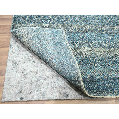 8'3"X10'1" Blue Kohinoor Herat All Over Design Hand Knotted Soft Wool Rug