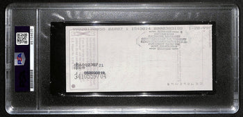 Johnny Unitas Signed 1/14/99 Check Psa/Dna Mint 9