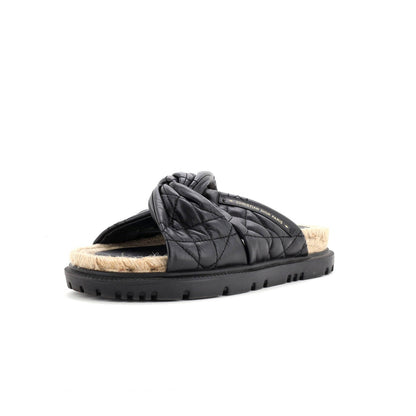 Christian Dior Women'S Dtwist Slide Espadrilles Cannage Quilt Leather