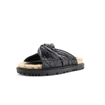 Christian Dior Women'S Dtwist Slide Espadrilles Cannage Quilt Leather