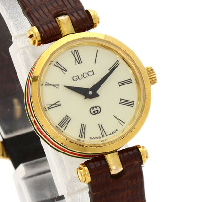 Gucci Sherry Line Watches Gold Plated/Leather Ladies