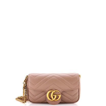 Gucci Gg Marmont Flap Bag Matelasse Leather Super Mini
