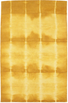 Contemporary 5x8 Hand-Tufted Modern Rug Golden Yellow Tie-Dye