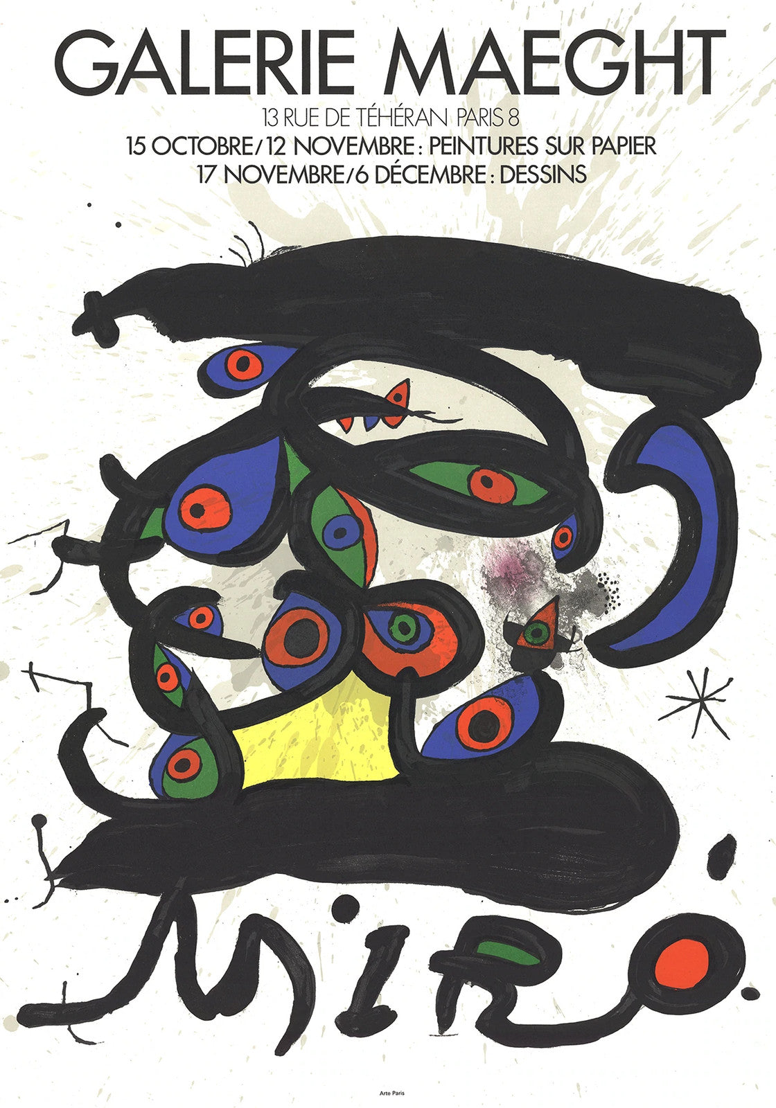 Joan Miro Peintures Sur Papier-Dessins " Lithograph Surrealism Mu