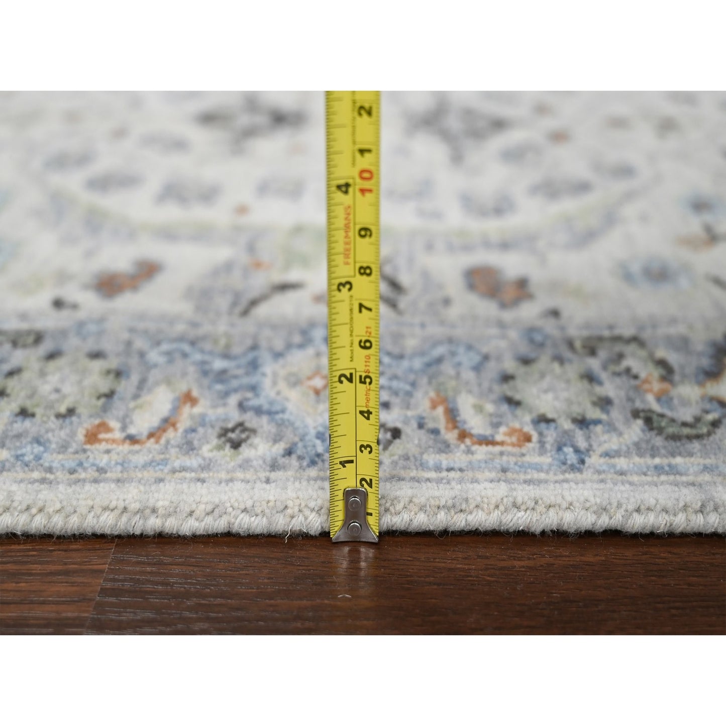 2'6"X9'10" Pastel Gray Denser Weave Oushak Wool Hand Knotted Runner Rug