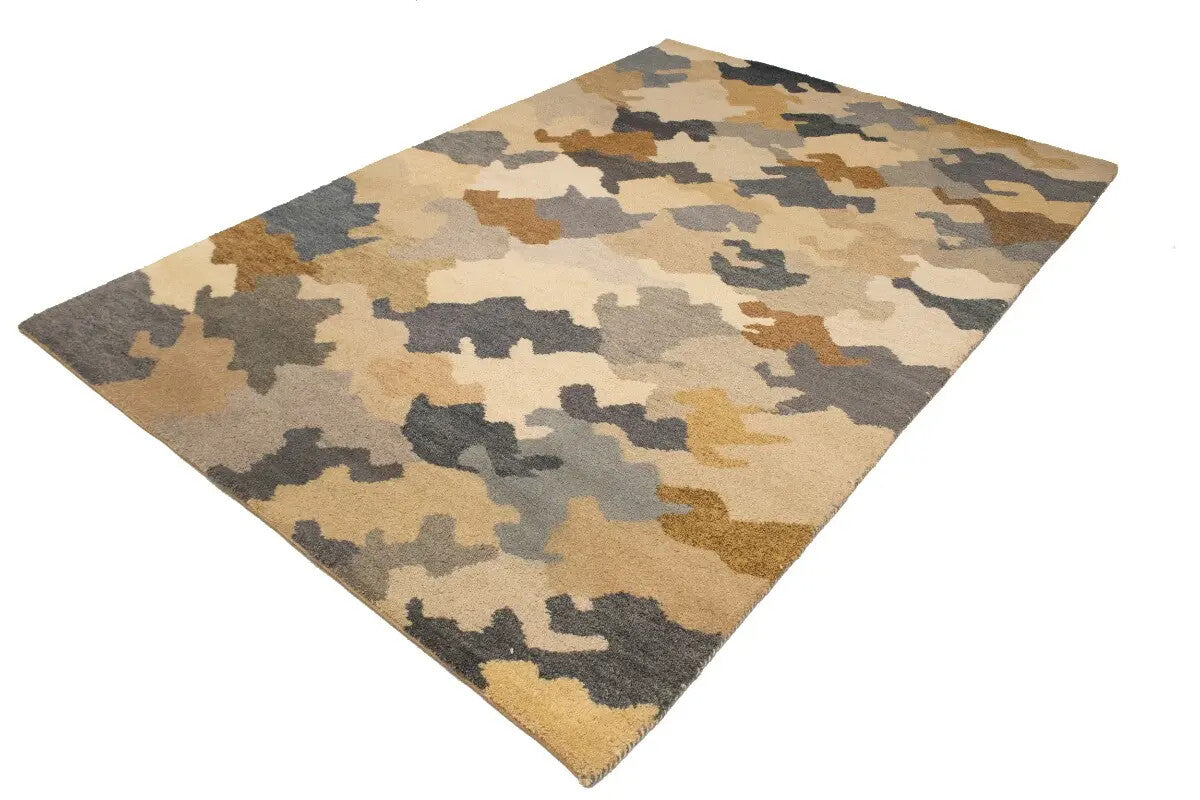Indo-Gabbeh Modern Multicolor Abstract Rug