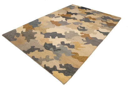 Indo-Gabbeh Modern Multicolor Abstract Rug
