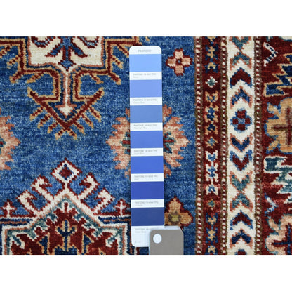 2'10"X37'2" Super Kazak Hand Knotted Soft Wool Faded Blue Xl Runner Rug