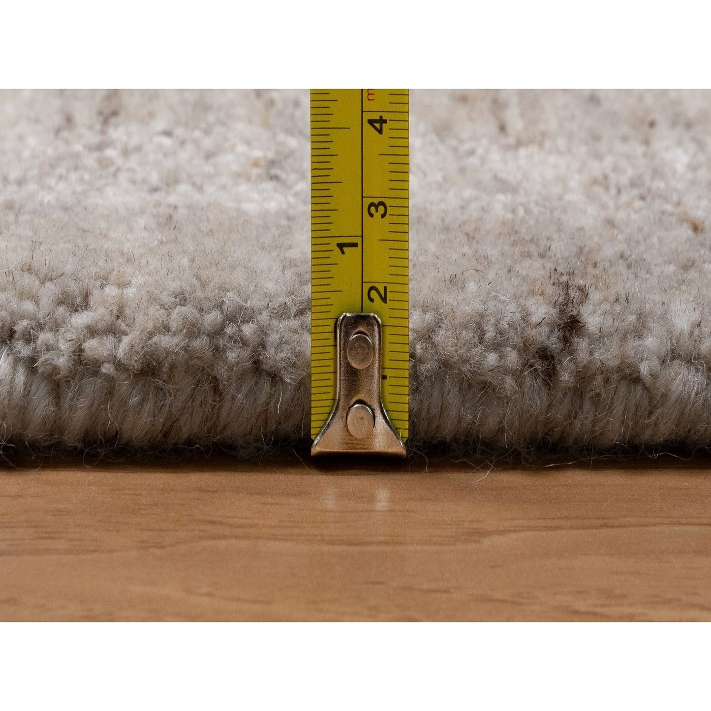 Rug 2'x3' Tan Brown Natural Wool Vertical Stripes Design Hand Loomed Mat