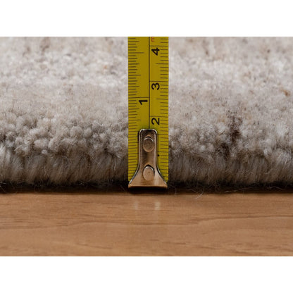 Rug 2'x3' Tan Brown Natural Wool Vertical Stripes Design Hand Loomed Mat