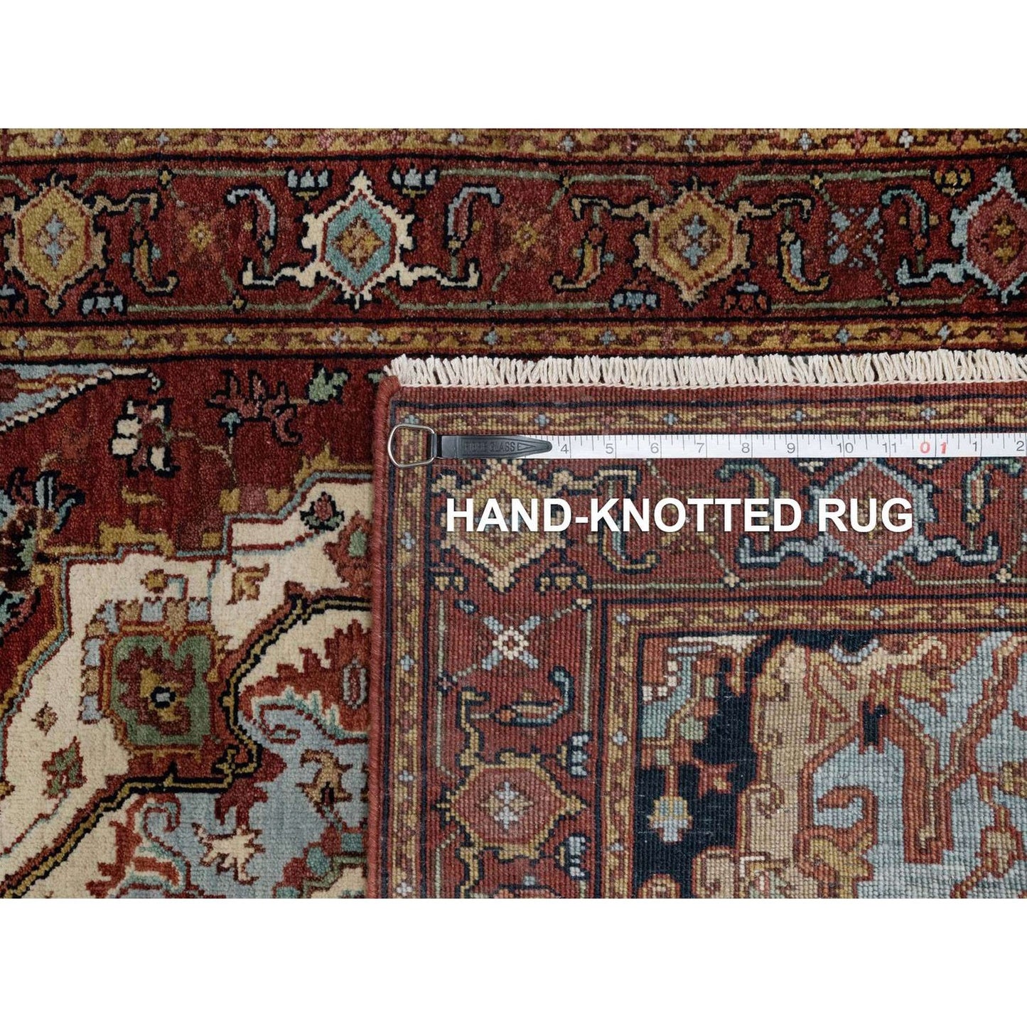 3'1"X5'1" Barn Red Antiqued Fine Heris New Zealand Wool Hand Knotted Rug