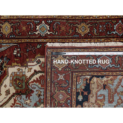 3'1"X5'1" Barn Red Antiqued Fine Heris New Zealand Wool Hand Knotted Rug
