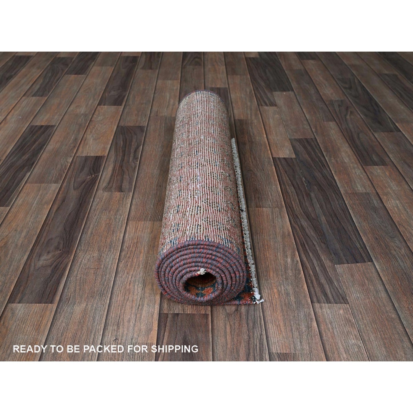 2'3"X9' Blush Red Vintage Zoroastrian Tebraz Hand Knotted Wool Runner Rug