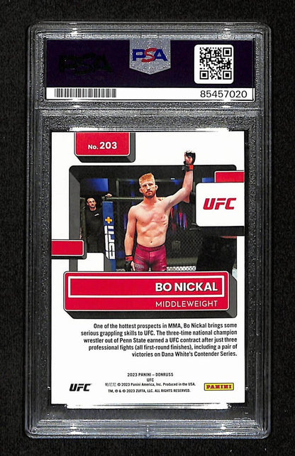 Bo Nickal Signed/Auto 2023 Ufc Panini Donruss Rookie Rc Card #203 Psa/Dna 195131