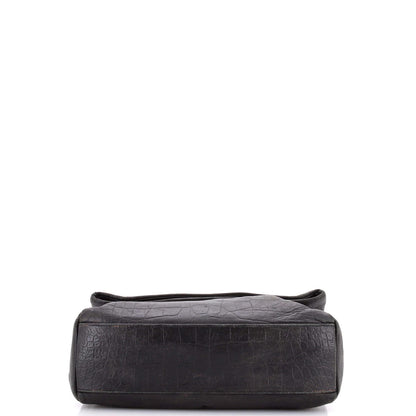 Saint Laurent West Hollywood Shoulder Bag Crocodile Embossed Leather Medium