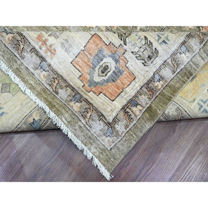 10'X13'8" Cedar Brown Seeripe Heris Revival Ghazni Wool Hand Knotted Rug