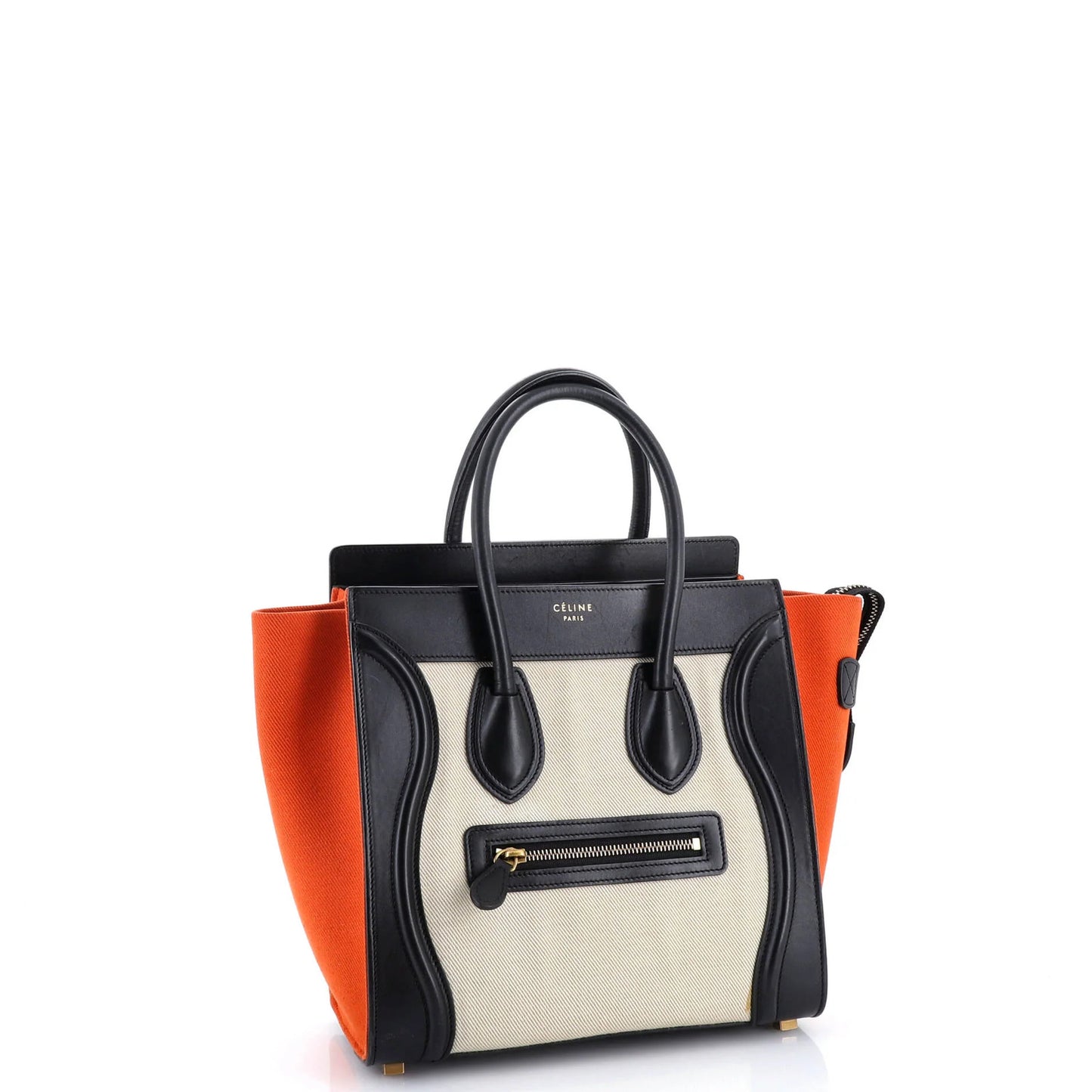 Celine Tricolor Luggage Bag Canvas And Leather Micro