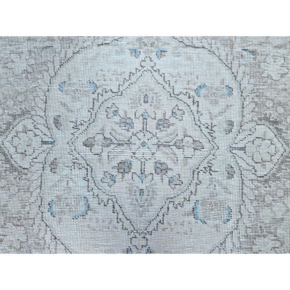 7'8"X10'4" White Wool Excellent Condition Sheared Low Oriental Rug