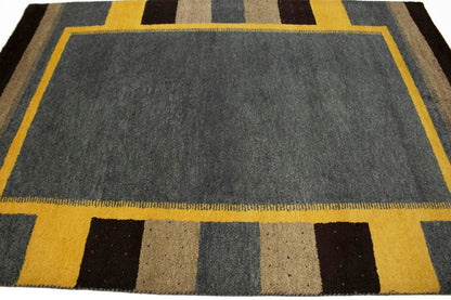 Handmade Indo-Gabbeh Oriental Rug Geometric