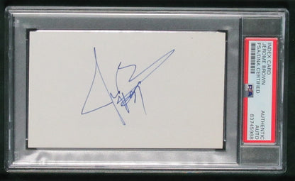 Jerome Brown Signed/Auto Index Card With 8X10