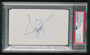 Jerome Brown Signed/Auto Index Card With 8X10