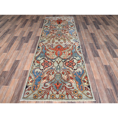 2'8"X8'3" Gray Aryana Grade High Mountain Wool Hand Knotted Runner Rug