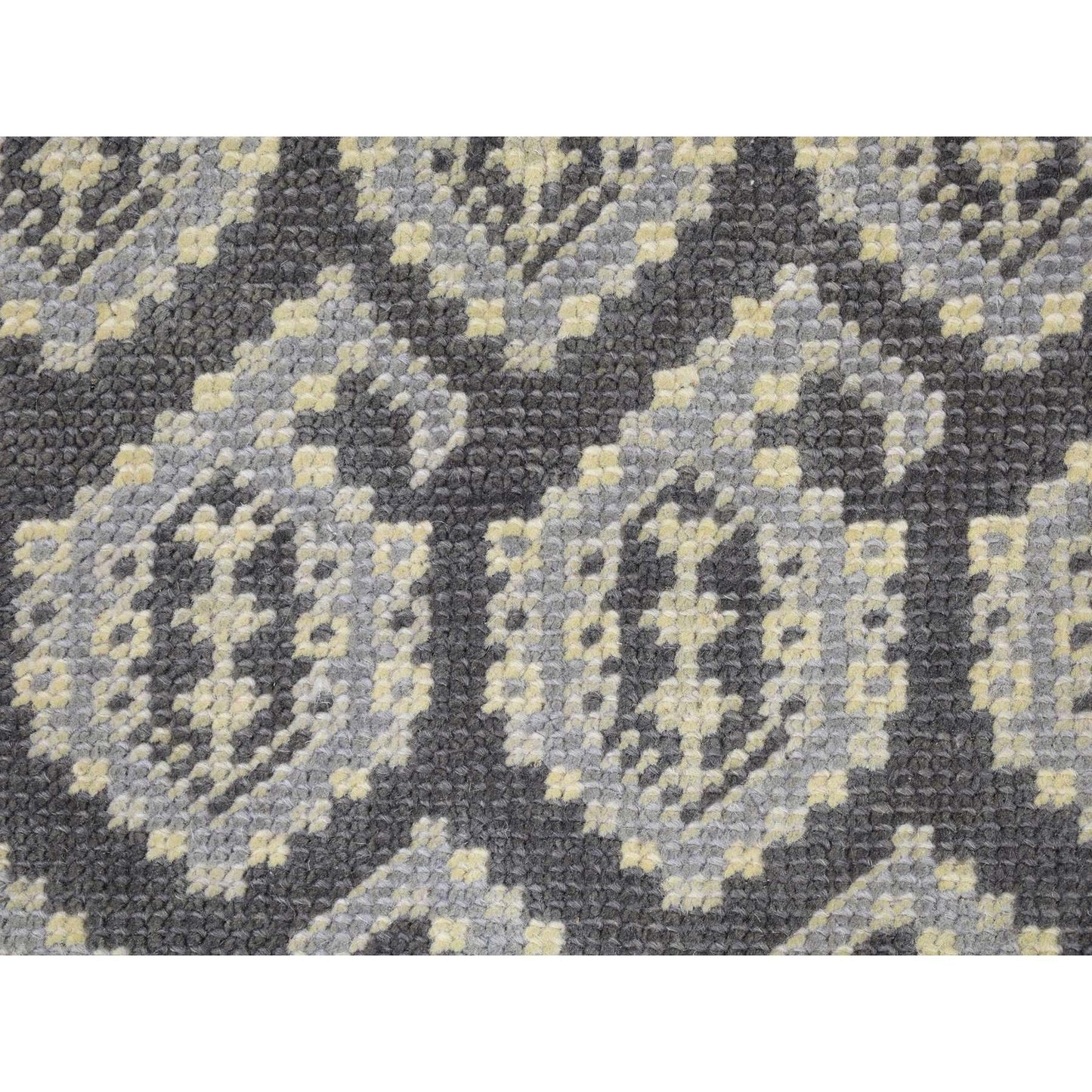 2'X3' Davy Gray Turkish Knot Oushak Design Hand Knotted Pure Wool Rug