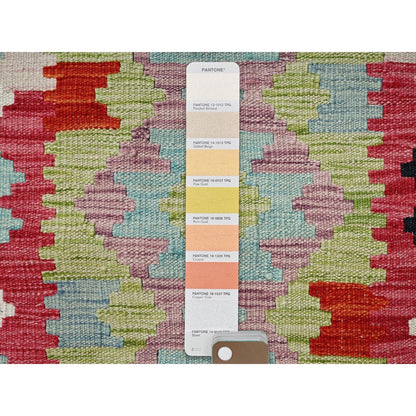 3'X8'6" Colorful Afghan Kilim 100% Wool Rug Flat Weave Hand Woven Runner