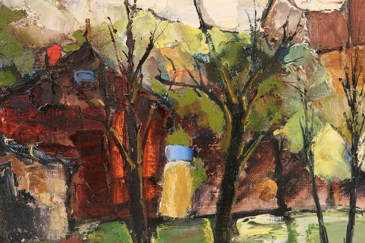 Krzysztof Raczynski Oil Painting Kazimierz Landscape Poland Signed 1991