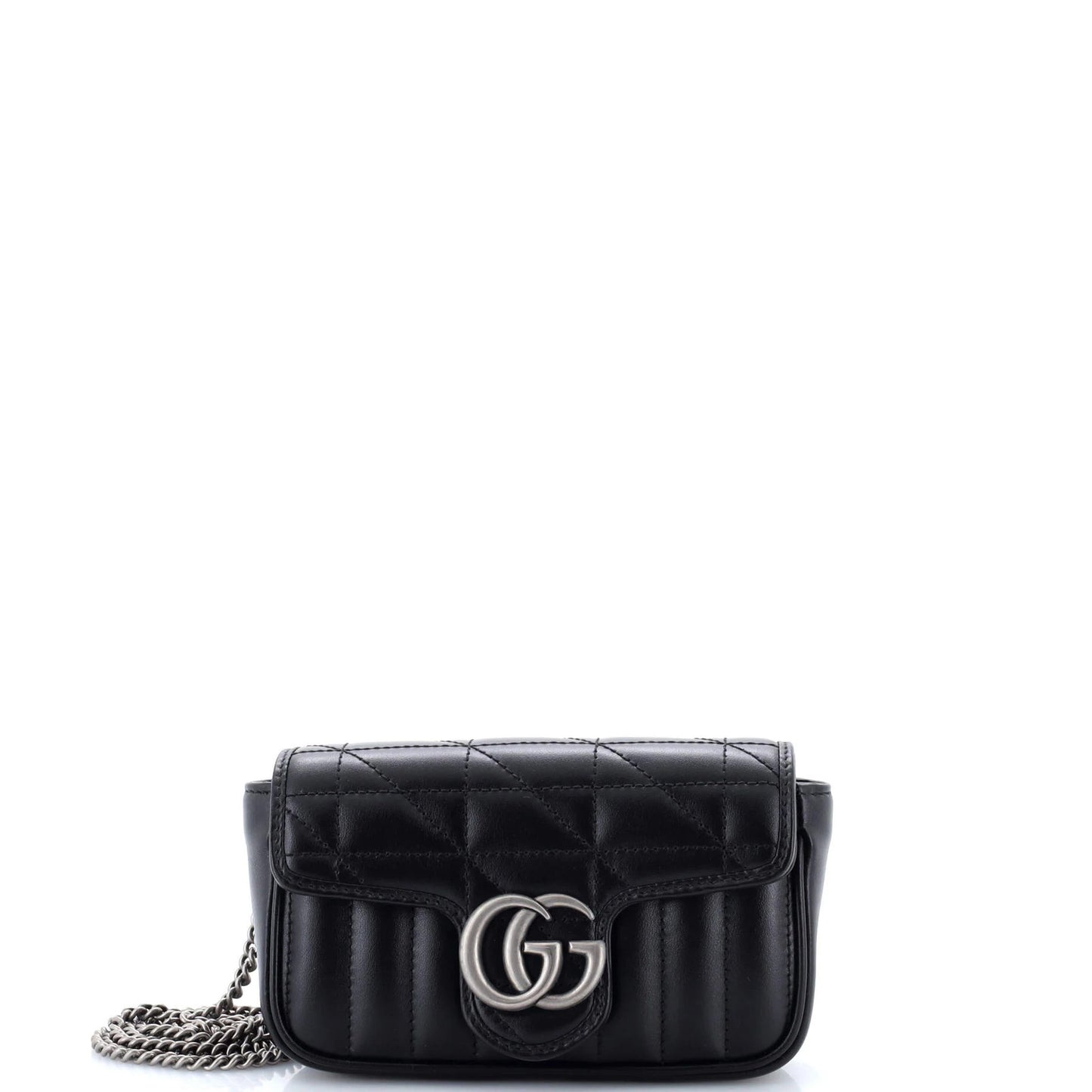 Gucci Gg Marmont Flap Bag Mixed Matelasse Leather Super Mini