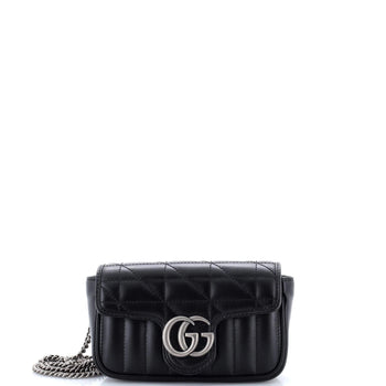 Gucci Gg Marmont Flap Bag Mixed Matelasse Leather Super Mini