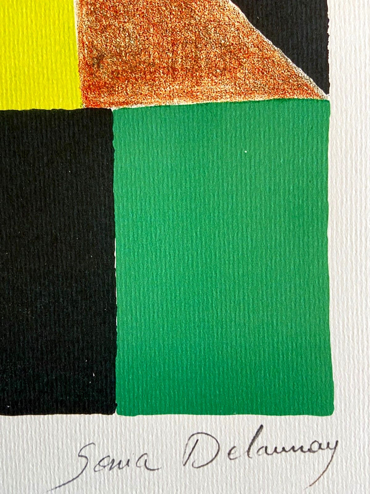 Sonia Delaunay Lithograph Coa Signed Op Numbered Crayon