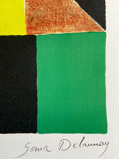 Sonia Delaunay Lithograph Coa Signed Op Numbered Crayon