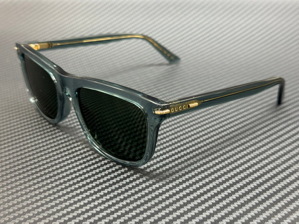 GUCCI GG1444S 004 Blue Transparent Green Men's Large 55 mm Sunglasses