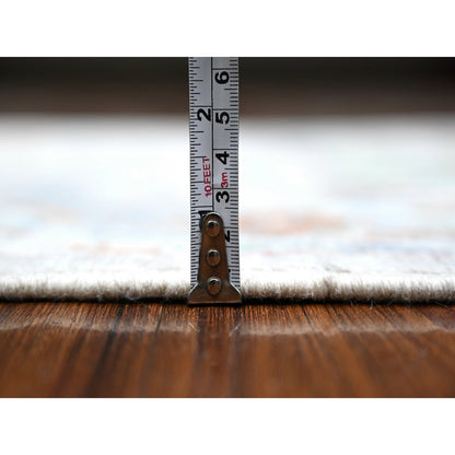 3'X16'4" Baby Blue Wool Weft Afghan Angora Oushak Xl Runner Oriental Rug