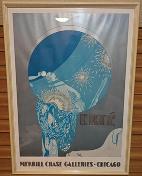 Erte Vintage Poster Merrill Chase Galleries 1980S Exhibition Blue Version Rare