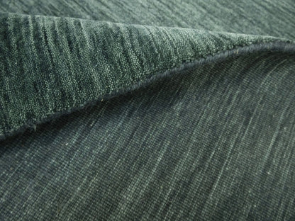 Solid Dark Green Hand-Loomed 9X12 Gabbeh Wool Rug