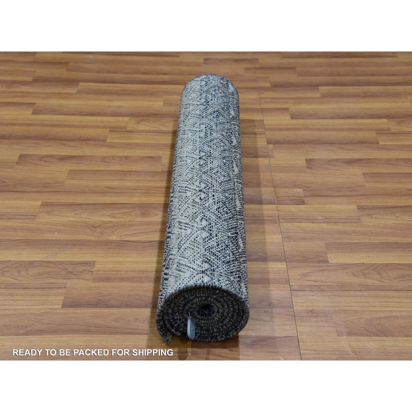 2'7"X8' Onyx Gray Hand Knotted Kohinoor Herrita Wool Runner Oriental Rug