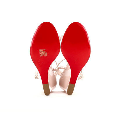 Christian Louboutin Women'S So Me Wedge Sandals Spiked Patent 85