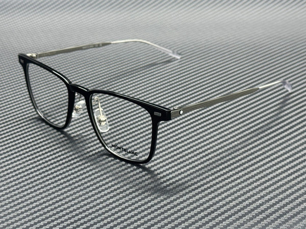 MONT BLANC MB0395ON 001 Shiny Black Silver 51 mm Medium Eyeglasses