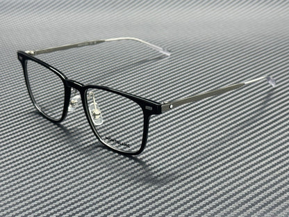 MONT BLANC MB0395ON 001 Shiny Black Silver 51 mm Medium Eyeglasses