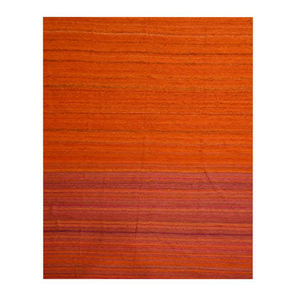 8'X10'1" Sunset Colors Plain Solid Design Wool And Silk Hand Knotted Rug