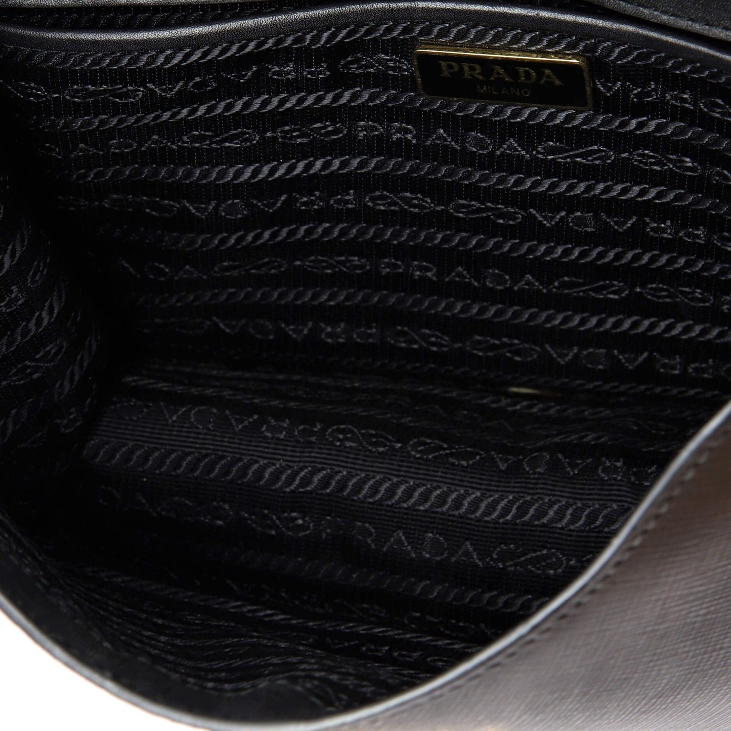 Prada Envelope Flap Chain Shoulder Bag Saffiano Leather Small