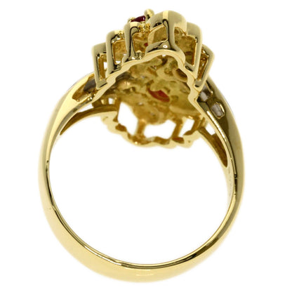 0.29ct Ruby Diamond Ring K18 Yellow Gold PT900