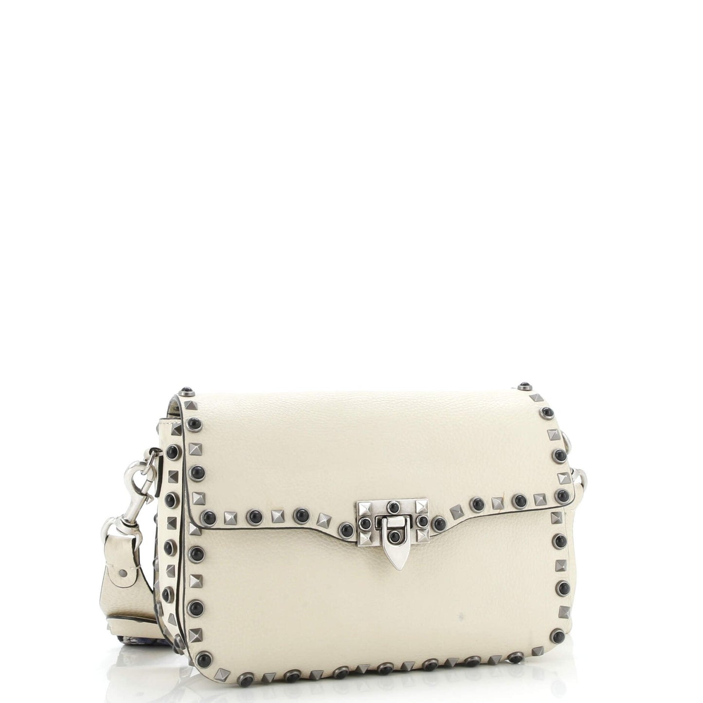 Valentino Garavani Rolling Rockstud Crossbody Bag Leather With Cabochons Medium